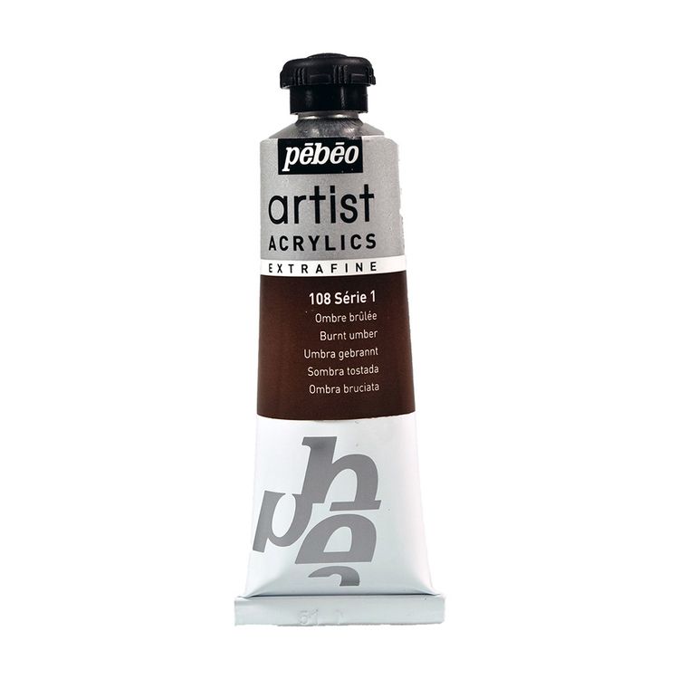 Краска акриловая PEBEO Artist Acrylics extra fine №1, умбра жженая, 37 мл