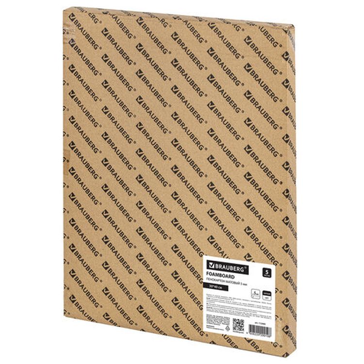 Пенокартон матовый, 30х40 см, толщина 5 мм, черный, комплект 5 листов, BRAUBERG — картинка 5