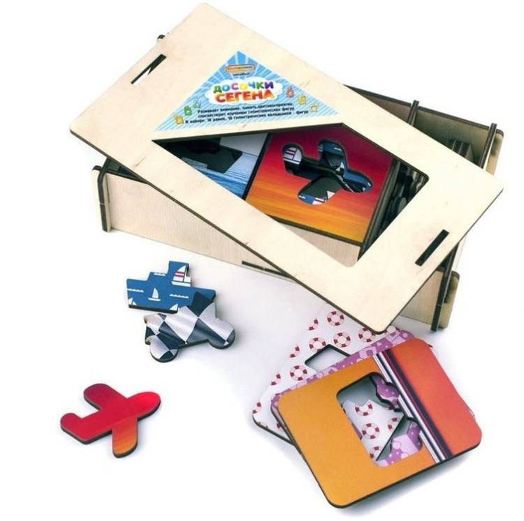 Развивающее пособие из дерева. Доски Сегена «Транспорт», набор 18 шт. — картинка 2