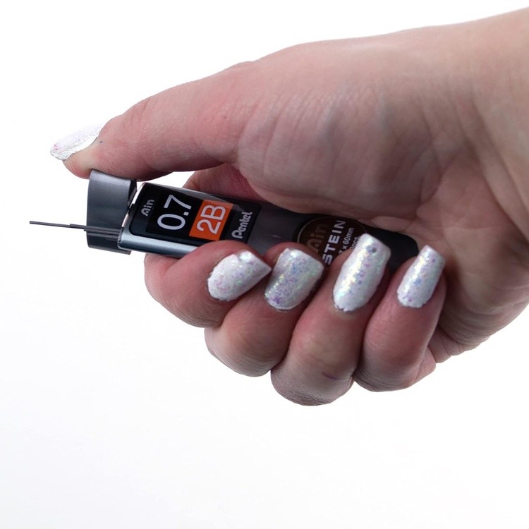 Грифели для карандашей автоматических Ain Stein 0.7 мм 40 грифелей в тубе, 2B, Pentel — картинка 4