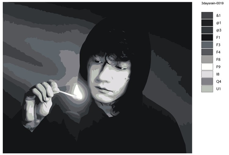 Картина по номерам «Три дня дождя: Глеб Викторов монохром 2» — картинка 2