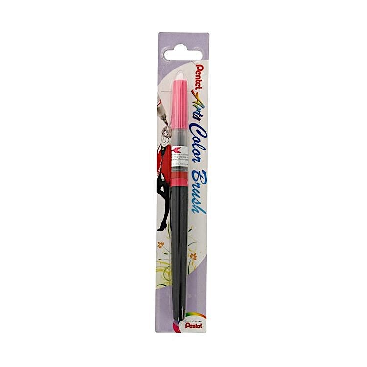 Кисть с краской Colour Brush, 1-10 мм, 5 мл, цвет: розовый, Pentel — картинка 5