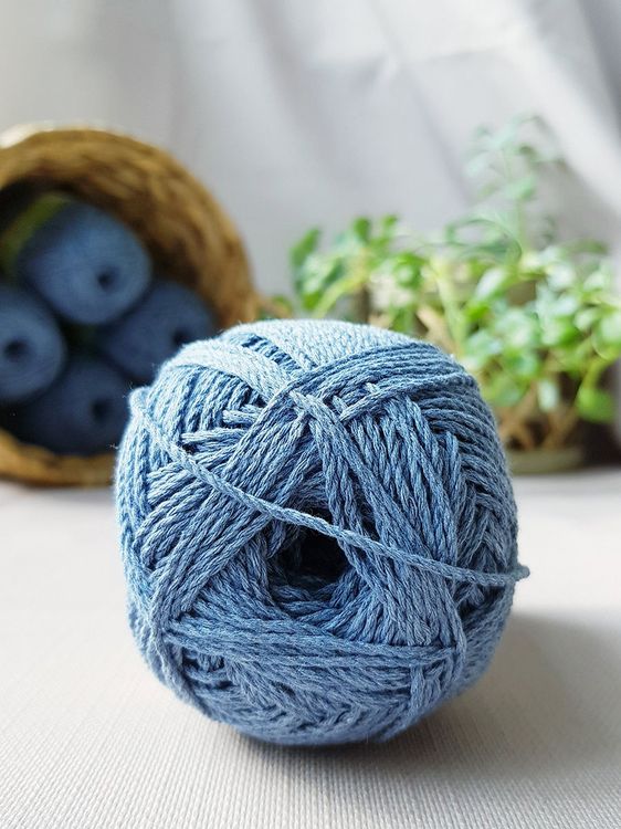 Пряжа Камтекс Мягкий хлопок (022), джинсовый, 5 шт. по 100 г — картинка 4