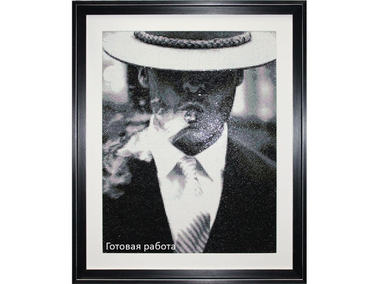 Алмазная вышивка «Мужчина с сигарой» — картинка 3