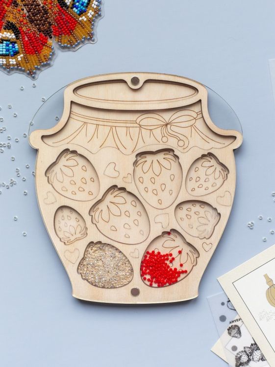 Органайзер для бисера с крышкой «Баночка клубники» — картинка 2