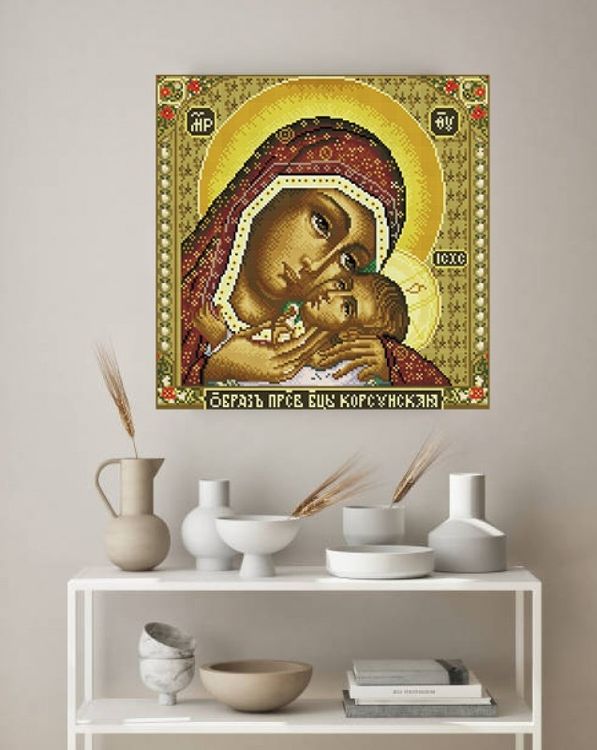 Алмазная вышивка «Икона Божией матери Корсунская» — картинка 6