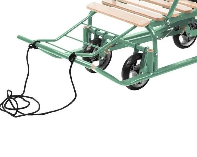 Санки детские с колесами зимние Тимка 5, оливковый — картинка 6