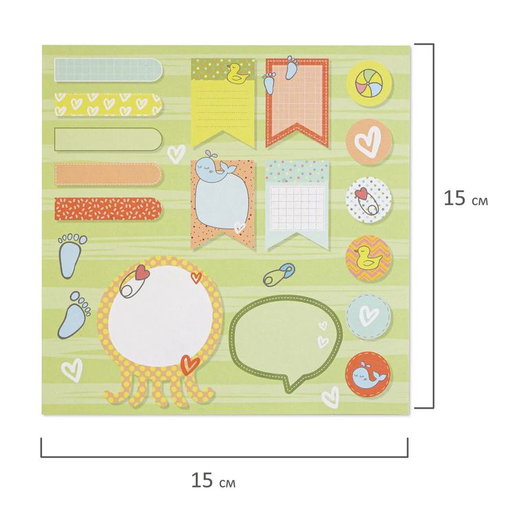 Бумага для скрапбукинга 15х15 см «Бэби-бук», 12 дизайнов — картинка 7