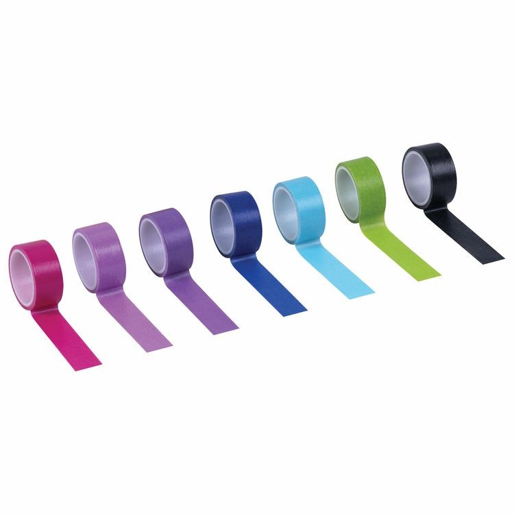Клейкие WASHI-ленты для декора, 7 холодных цветов, 15 мм х 3 м — картинка 3