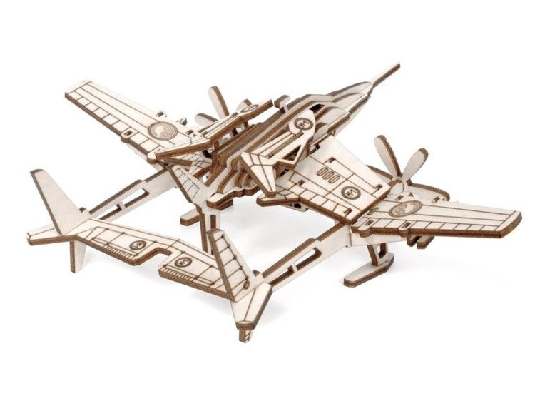 Деревянный механический конструктор «Самолет Сапсан» — картинка 4