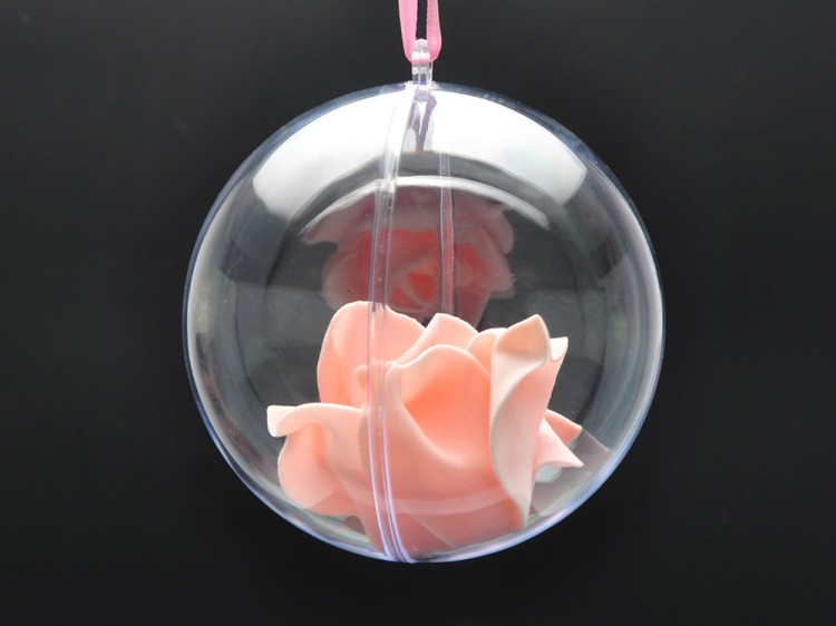 Шар пластиковый прозрачный половинками (d 10 см), 1 шт. — картинка 5