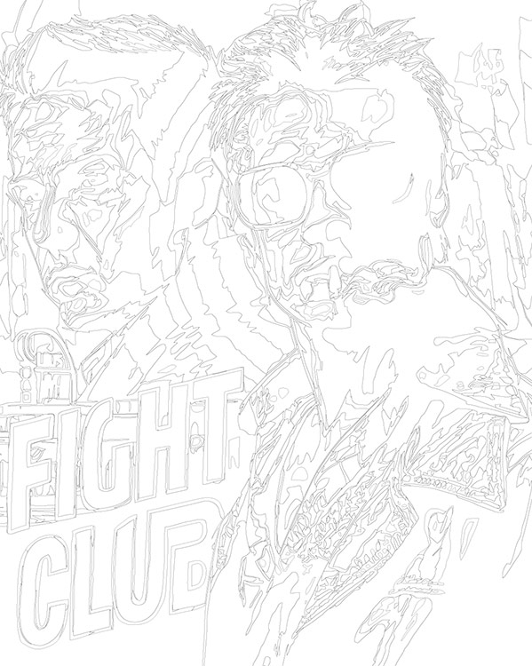 Картина по номерам «Бойцовский клуб: Рассказчик и Тайлер арт 4» — картинка 3