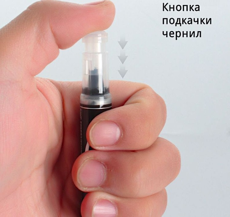 Маркер-кисть с кнопкой подкачки чернил, 1-10 мм, серебро, Pentel — картинка 5