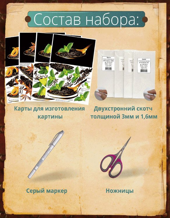 Набор папертоль «Чайная коллекция» 20x13 см, 4 шт.   — картинка 6