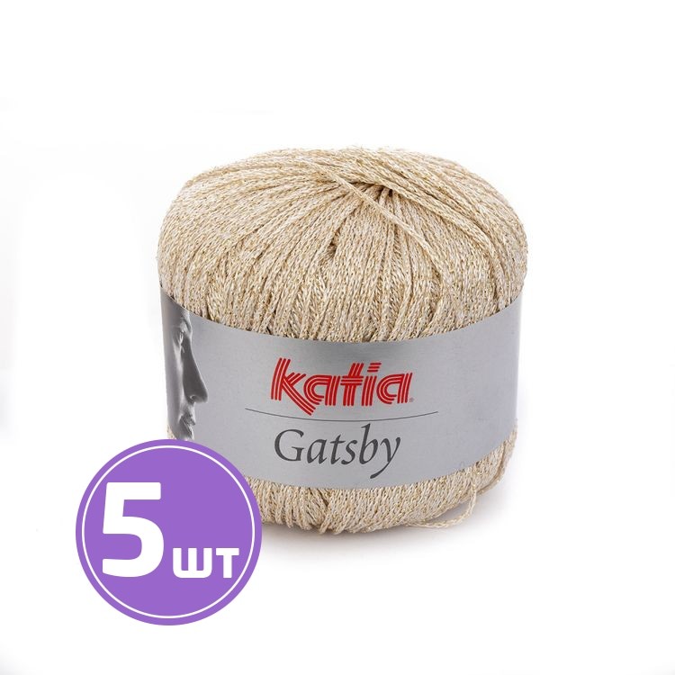 Пряжа Katia Gatsby (88504), белый-золото, 5 шт. по 50 г