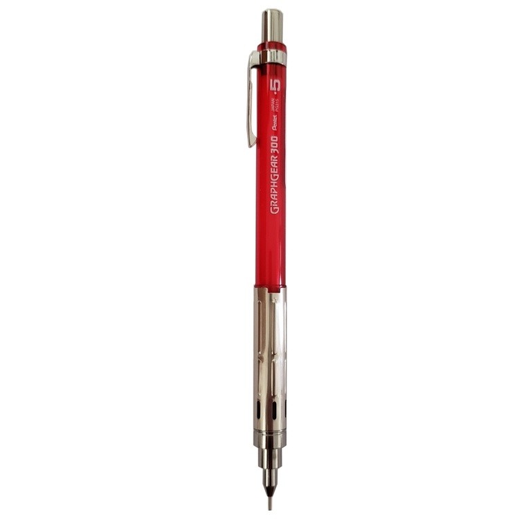 Карандаш Pentel автоматический GraphGear 300, 0.5 мм, красный корпус — картинка 2