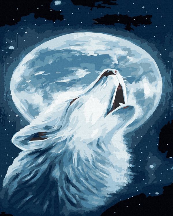 Картина по номерам «Полная луна и Волк»