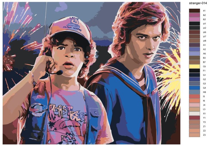 Картина по номерам «Очень странные дела: Дастин и Стив» — картинка 2