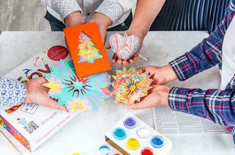 Набор для эбру «Новый год» 6 цветов, Эбру-Профи — картинка 6