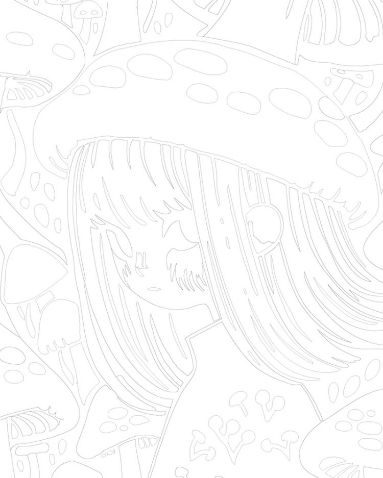 Картина по номерам «Девочка и грибы мухоморы арт 40x50» — картинка 3