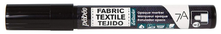 Маркер для темных и светлых тканей Pebeo 7A Opaque, 4 мм, перо круглое, черный — картинка 2