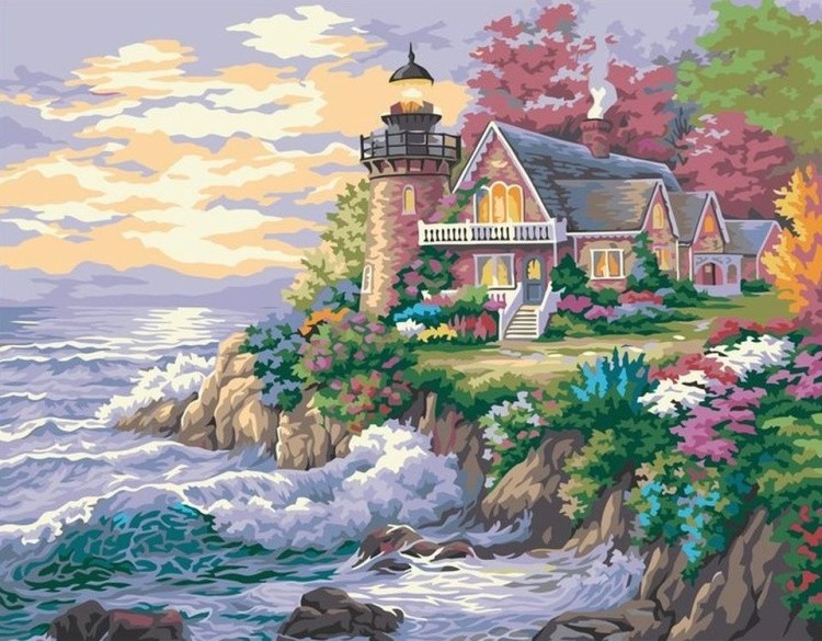 Картина по номерам «Дом с маяком»