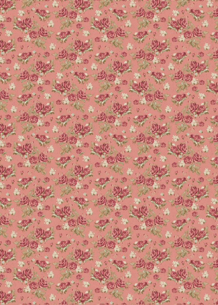 Ткань для пэчворка «ВИКТОРИАНСКИЕ РОЗЫ», 50x55 см, 146 г/м2, 100% хлопок, цвет: ВР-19 розовый, принт, Peppy