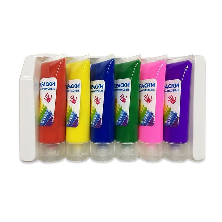 Пальчиковые краски, смывающиеся, 6 цветов — картинка 2