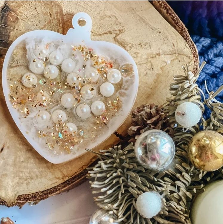 Молд силиконовый Новогодняя игрушка Сердце, ResinArt — картинка 4