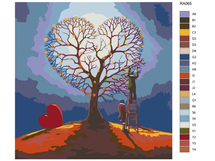 Картина по номерам «Дерево любви» — картинка 2