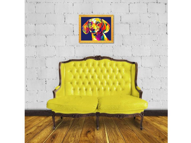 Картина по номерам «Радужная такса» — картинка 3