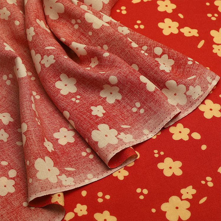 Ткань Штапель с рисунком, 5 м, ширина 145 см, 110 г/м2, цвет: с2 красный, TBY — картинка 4