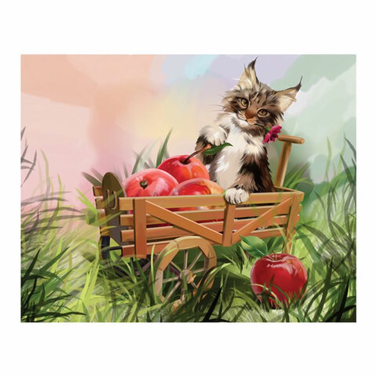 Холст на картоне с контуром BRAUBERG ART CLASSIC «Кот», 30х40 см, грунтованный, хлопок — картинка 5