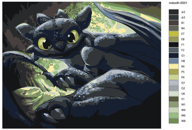 Картина по номерам «Как приручить дракона: Беззубик 40х50» — картинка 2