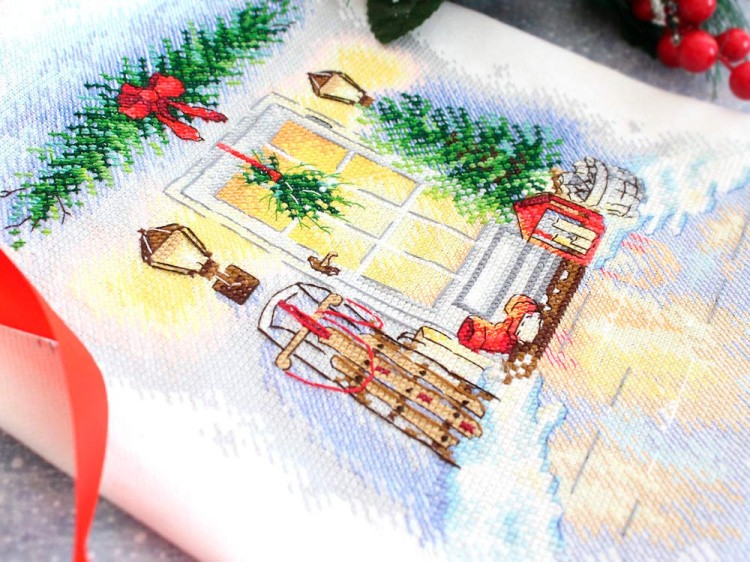 Набор для вышивания «Новогодняя дверь» — картинка 3