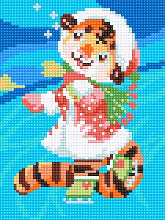 Алмазная вышивка «Тигренок в шарфе» — картинка 2