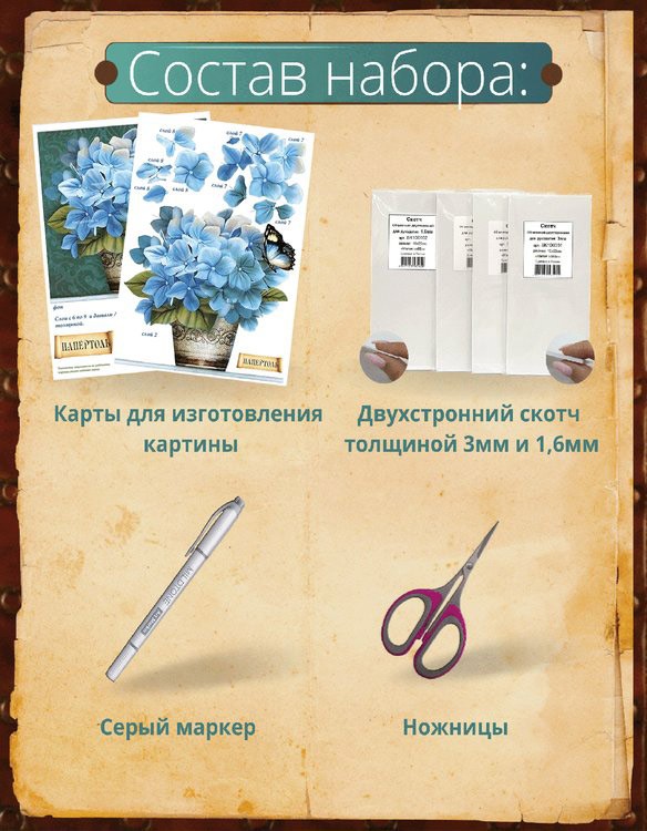 Набор папертоль «Ажур 2» 20x20 см — картинка 3