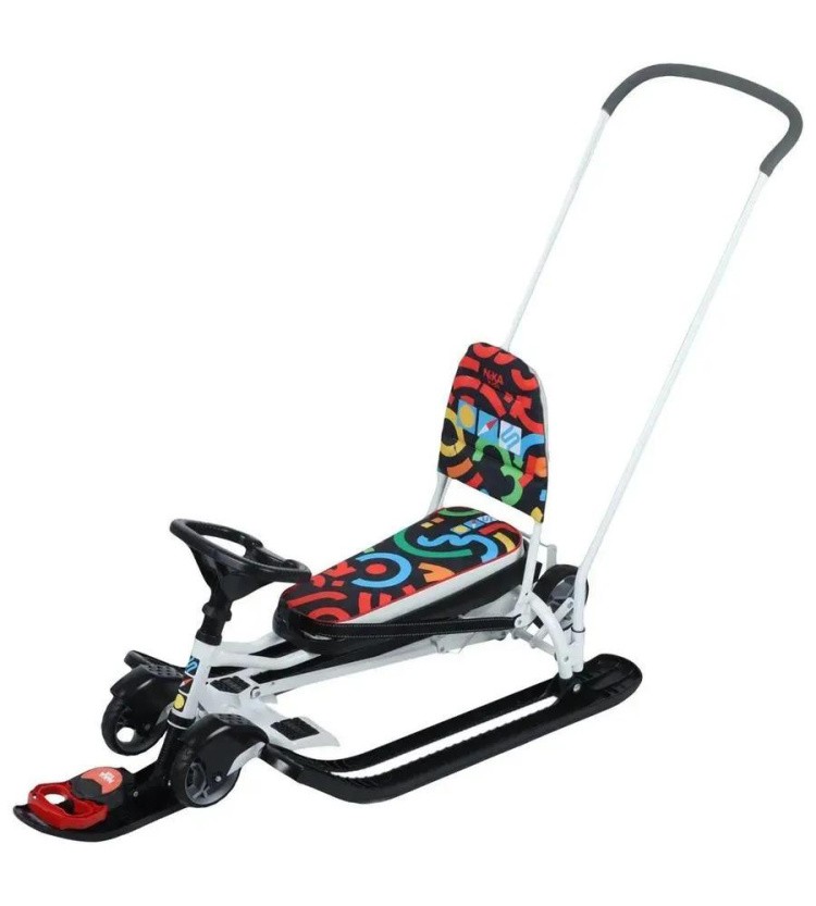 Снегокат детский со спинкой Тимка спорт 6 белый — картинка 4