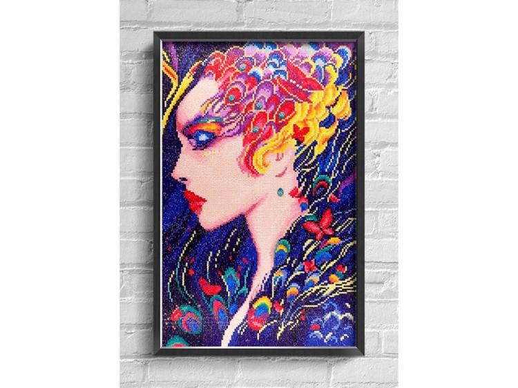 Алмазная вышивка «Девушка и бабочки» — картинка 2