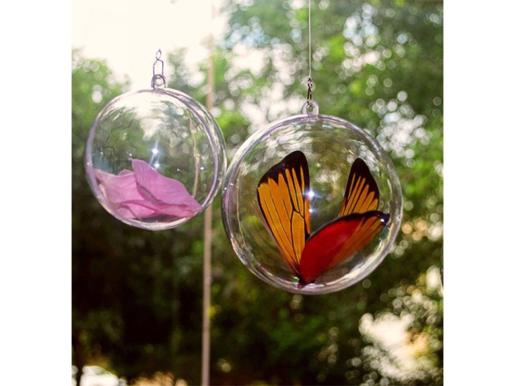 Шар пластиковый прозрачный половинками (d 10 см), 1 шт. — картинка 2