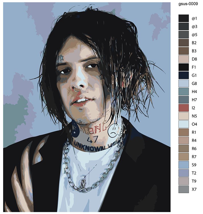 Картина по номерам «Рок и рэп музыкант Джизус DZHIZUS 8» — картинка 2