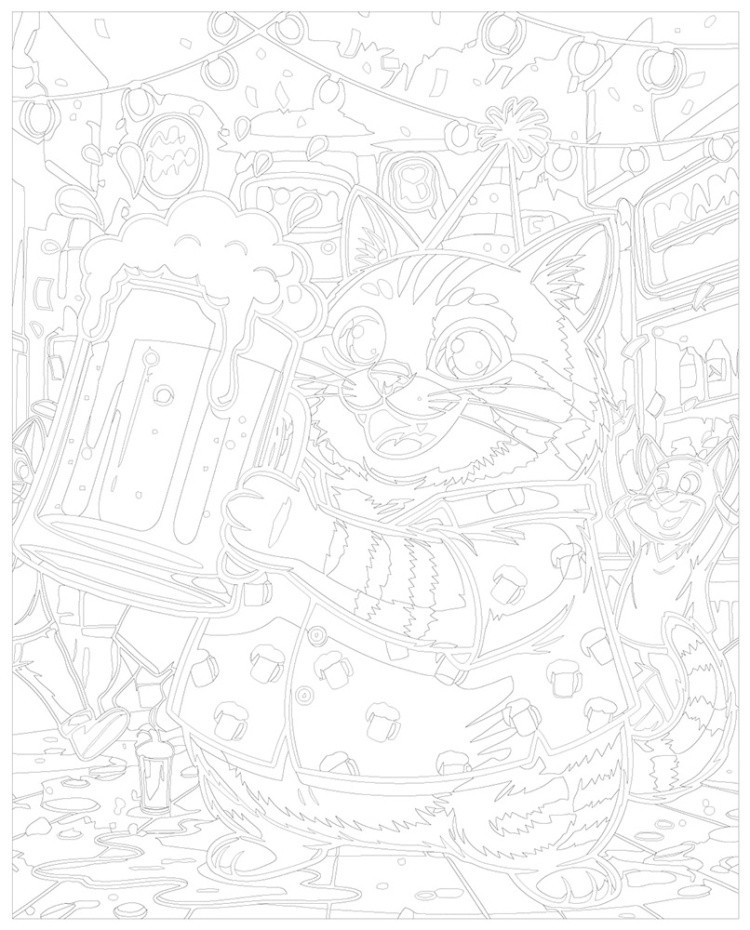 Картина по номерам Рыжий кот с пивом Праздник — картинка 3