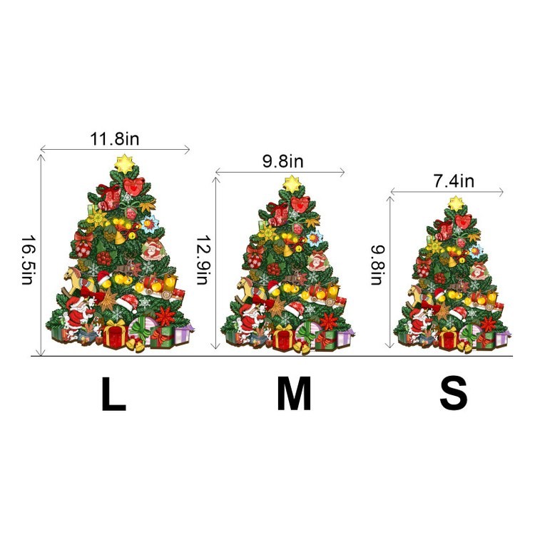 Деревянные пазлы «Новогодняя Елка L», Woodbests — картинка 3