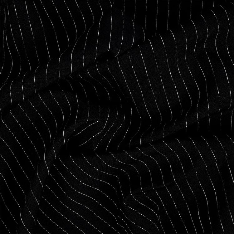 Ткань Габардин кач-во Фухуа, 180 г/м², 5 м x 150 см, цвет: черный, принт полоска, TBY — картинка 3