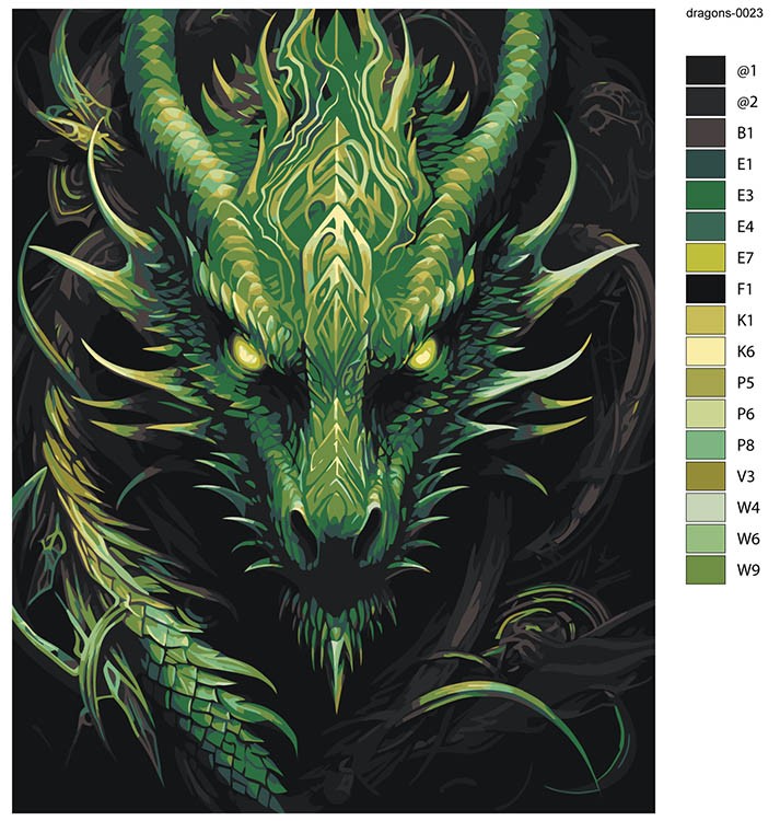 Картина по номерам «Зеленый древесный дракон» — картинка 2