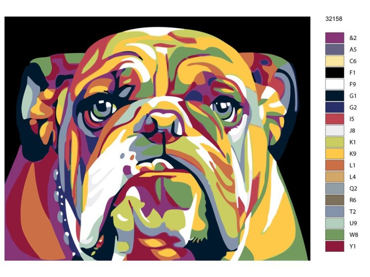 Картина по номерам «Английский бульдог» — картинка 2