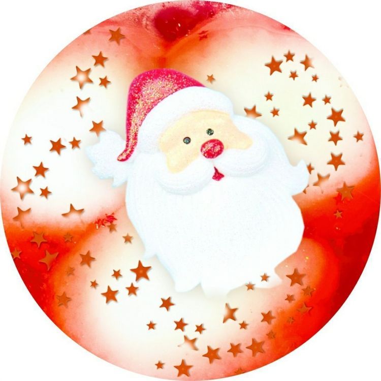 Слайм «Стекло» Флоат красный с Дедом Морозом и звездами, 200 г — картинка 3