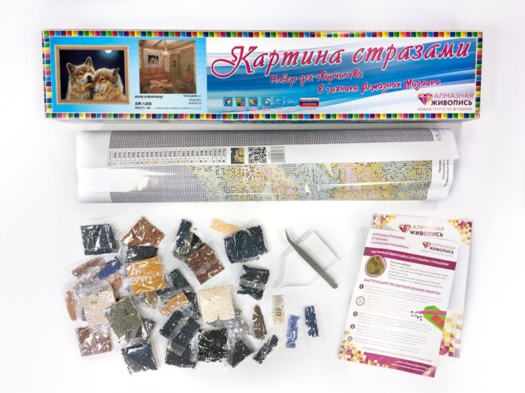 Алмазная вышивка «Волк и волчица» — картинка 3