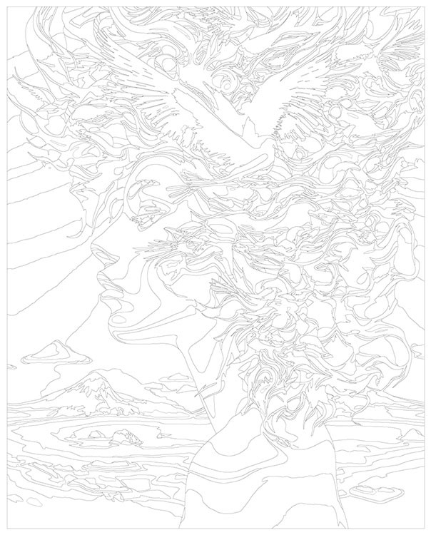 Картина по номерам «Девушка с птицами в волосах» — картинка 3