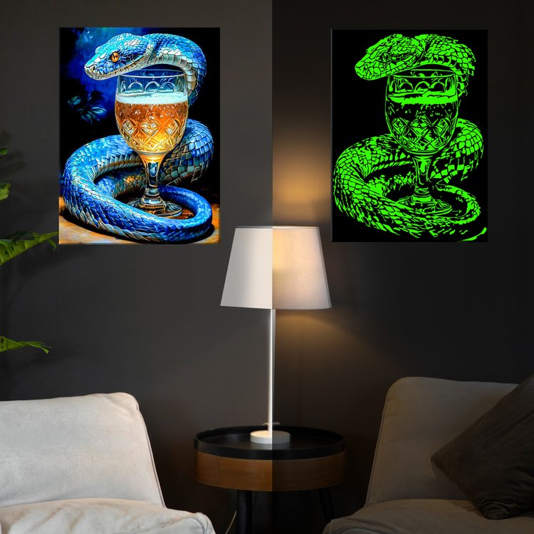 Картина по номерам со светящейся краской «Синий змей» — картинка 3